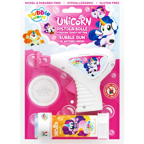 Unicorn Bubble Gun - Small (blister)
